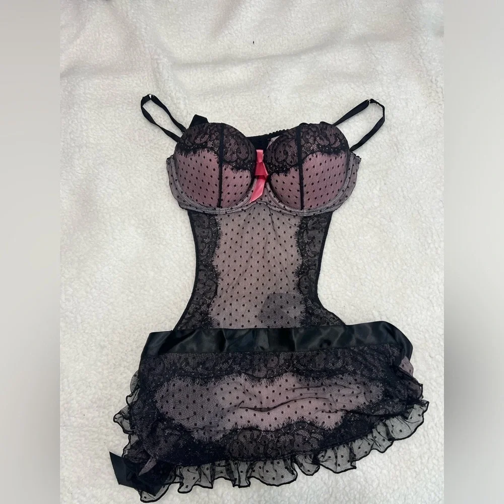 Victoria’s Secret Sexy Little Things Lace Bustier Babydoll – 36B
